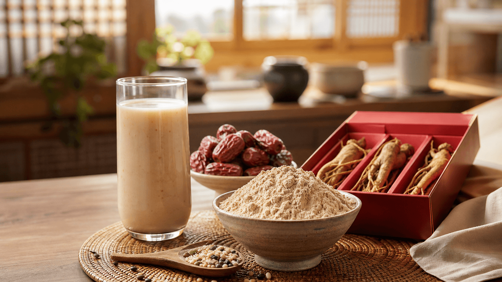 Korean Foods for Energy: Misugaru, Red Ginseng and Everyday Drinks