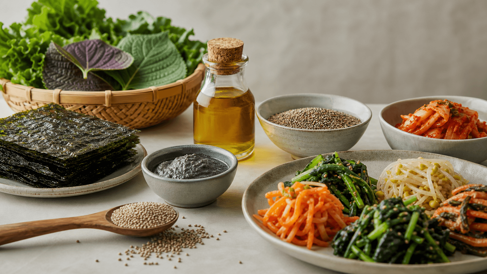 Korean Foods for Healthy Skin: Seaweed, Sesame and Fermented Foods
